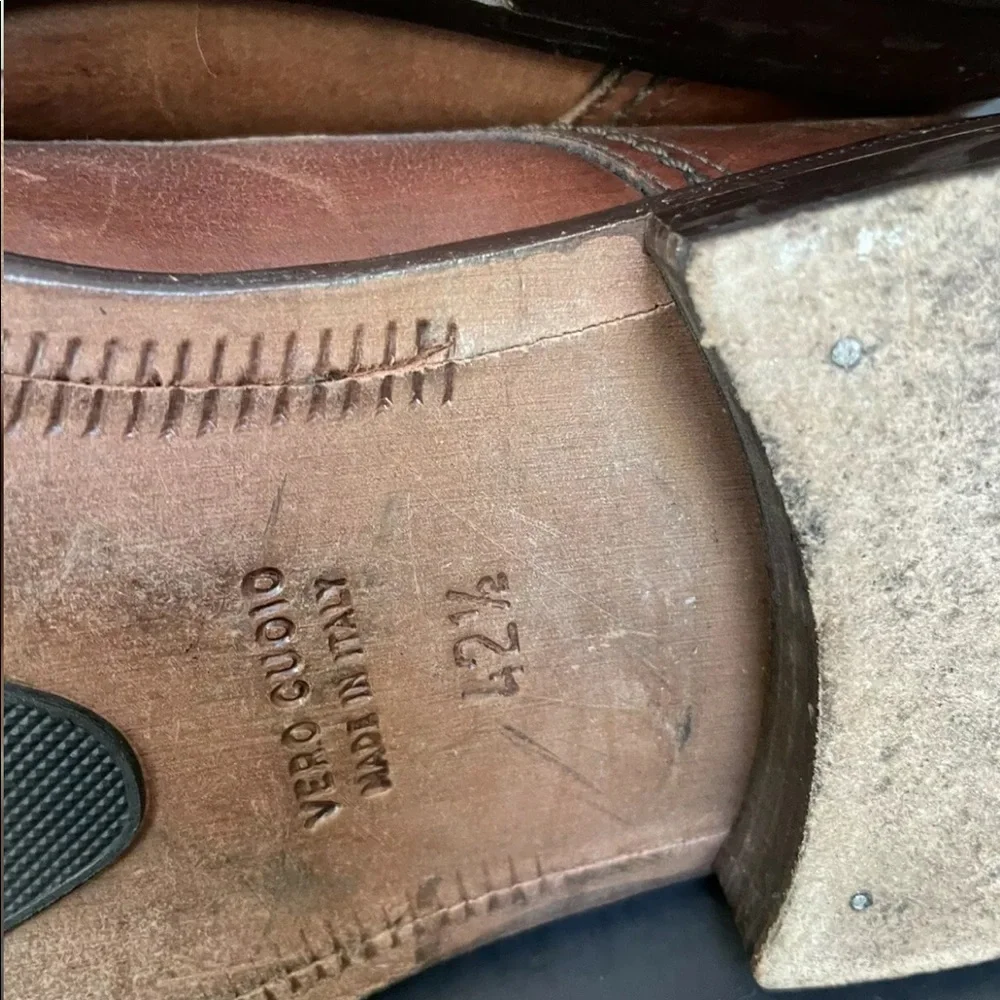 Soulier Dress Shoes Brown Leather Oxfords Mens 9.5 42.5 Italy